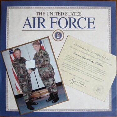 USAF Retirement Certificate &amp; Pic Lt Side