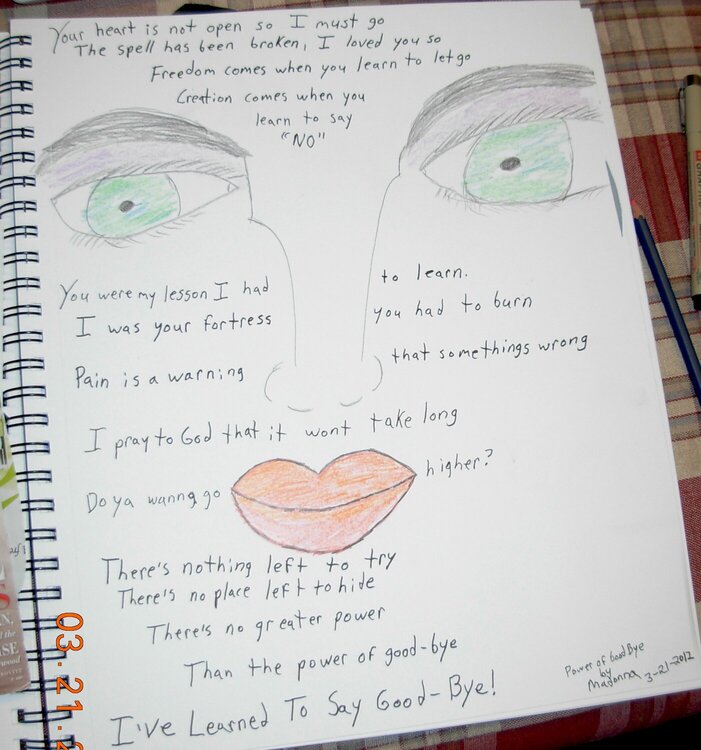 Art Journal page to &quot; Learn to Say Good-bye&quot;by Madonna