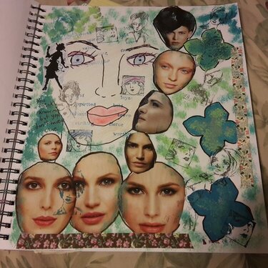 Faces- Art journal page