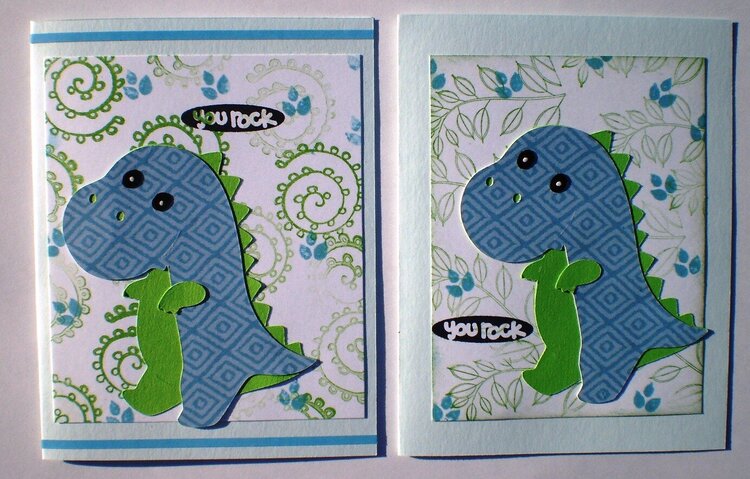 cards for kids - you rock dino