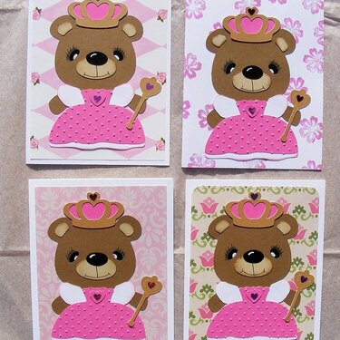cards for kids - teddy bear princess