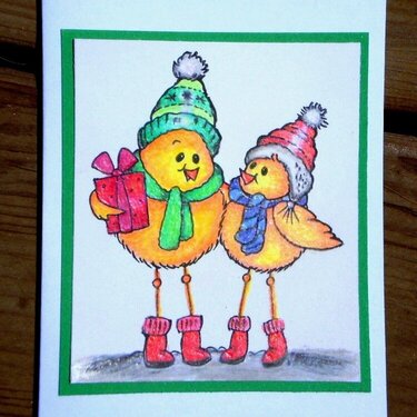 Christmas chicks card