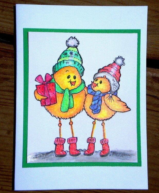 Christmas chicks card