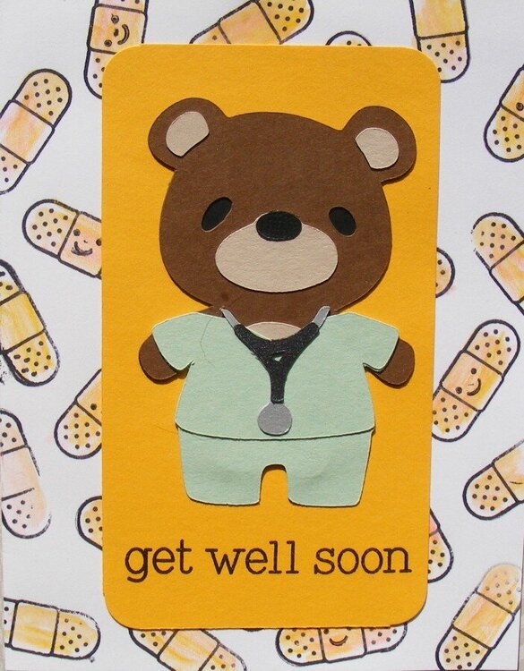 get well soon dr. bear - cards for kids