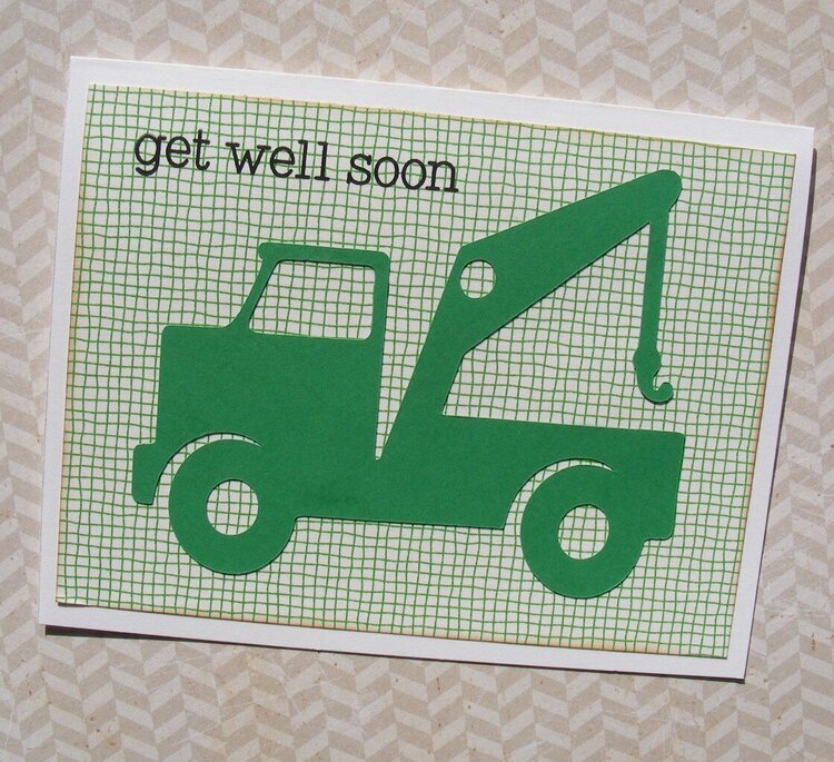 get well soon tow truck - cards for kids