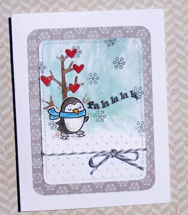 Falalala penguin card