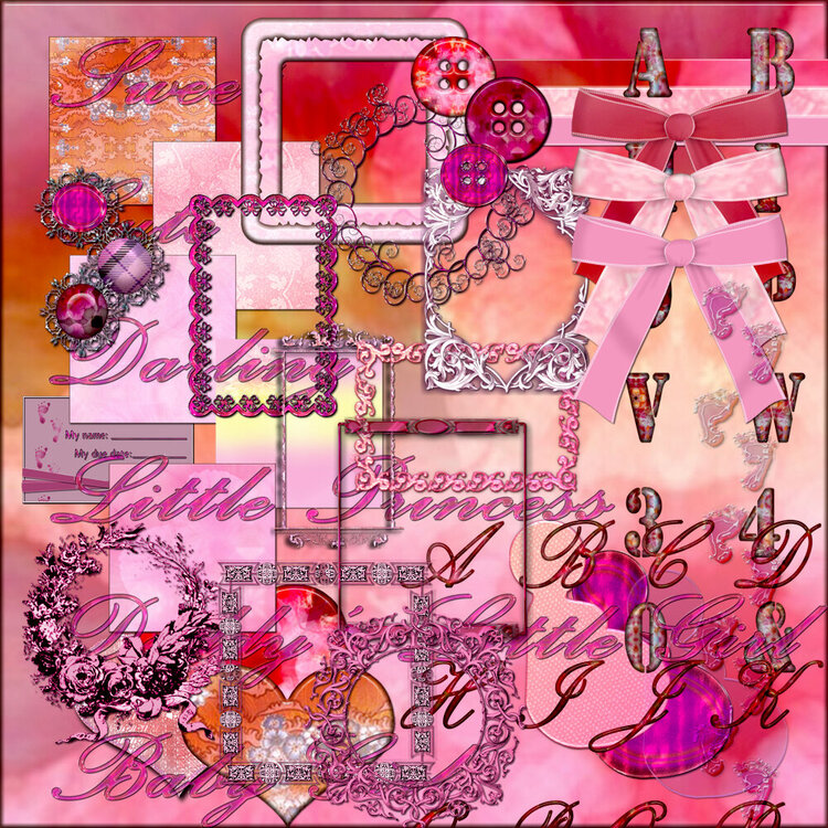 Team Pink Digital Scrapbooking Kit