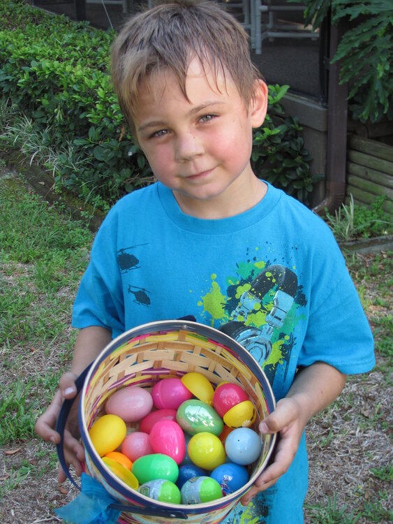 Shane and his Easter eggs