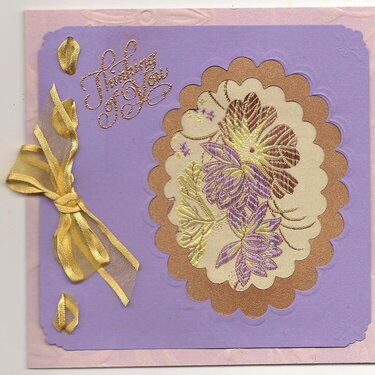 Satin Fabric card Lavender &amp; bronze