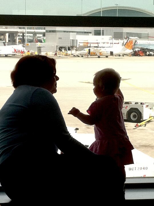 watching planes with grandma