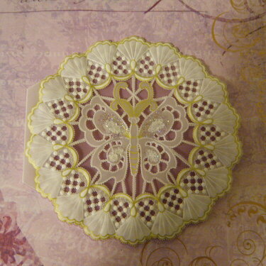 Butterfly white work parchment craft card