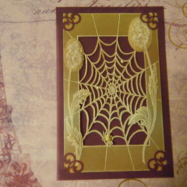 spider web parchment craft card