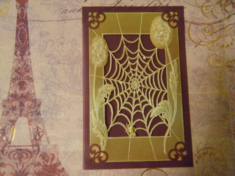 spider web parchment craft card