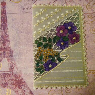 oriental garden parchment craft card