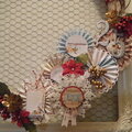Burlap and Paper Rossettes Christmas Wreath