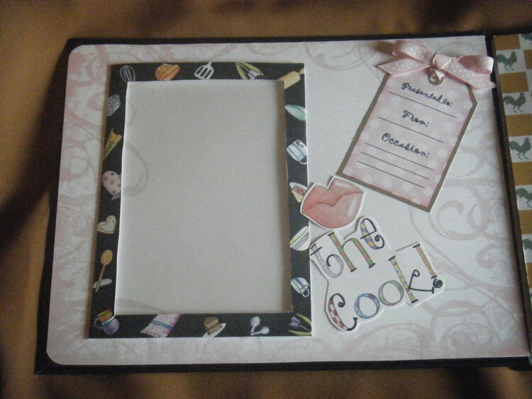 Recipe Book- Insde cover - dedication page