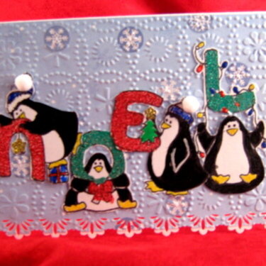 Noel Penguins Note Card