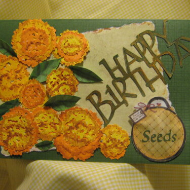 Seed Packet Card - Marigolds  Happy Birthday
