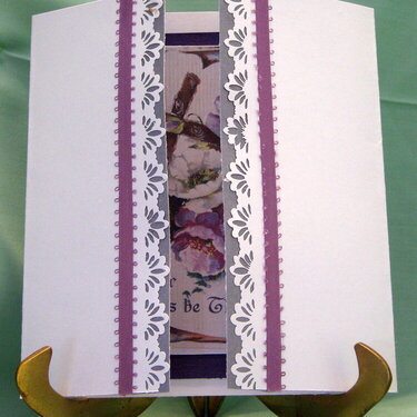 Gate fold Vintage Card with punched Lace
