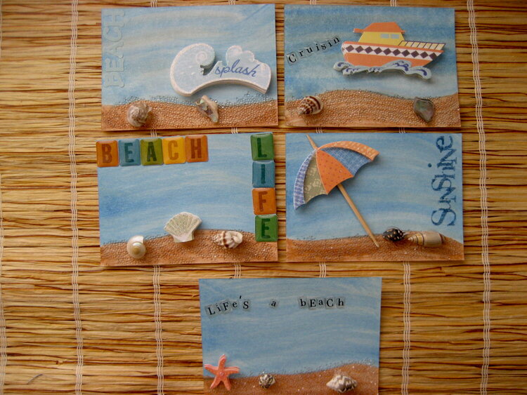 Ocean ATC swap- beach scene