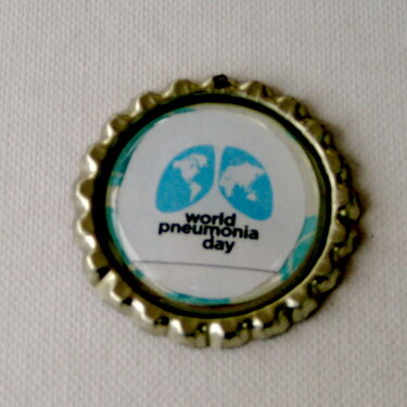 Bottle cap pendant for World Pneumonia Day