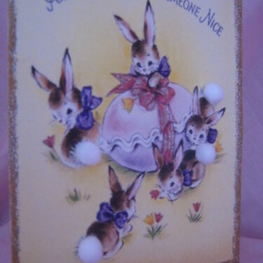 Vintage Easter Wishes - Easter Card View 2 Front