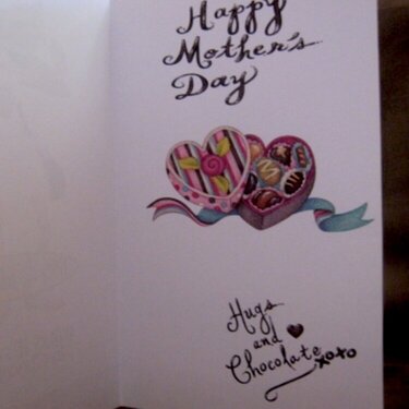 Chocolate Mother&#039;s Day Card - Inside