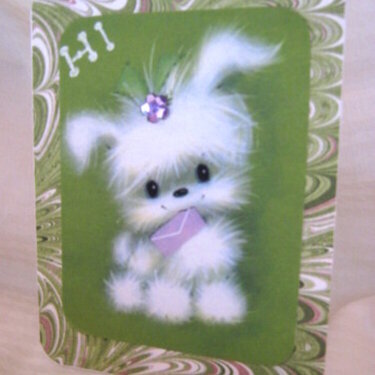 Fuzzy Puppy Note Card - Single