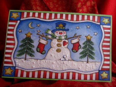 Holly Jolly Snowman Christmas Card