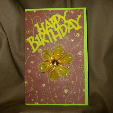 Green and Yellow Birthday Card