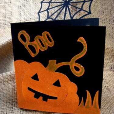 Pumpkin &quot;Boo&quot; Note Card