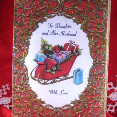 Merry Christmas to Daughter and Hubby Vintage Card