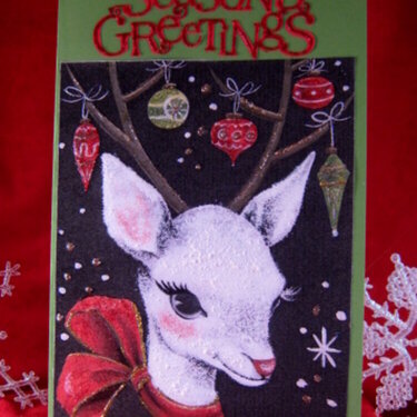 Season&#039;s Greeting Reindeer &amp; Ornaments Card