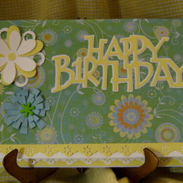 Flowered Happy Birthday Greetings - Front