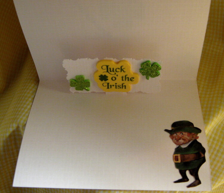 St. Patrick&#039;s Day Pop Up Note Card - Inside