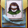 hula girl flip card