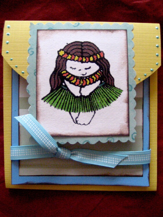 hula girl flip card