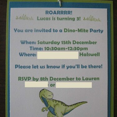 Dinosaur Party Invite