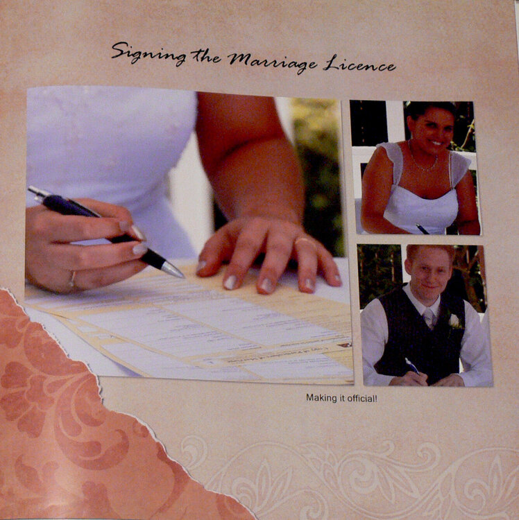 Signing the marriage licence