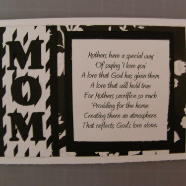 Black and White Mother&#039;s Day Card