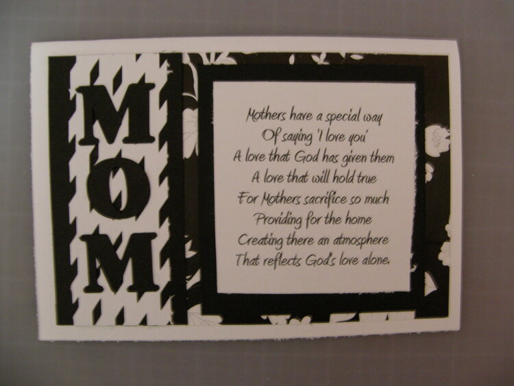 Black and White Mother&#039;s Day Card