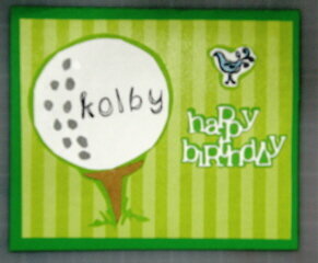 Golf Ball and Tee Happy Birthday Card.