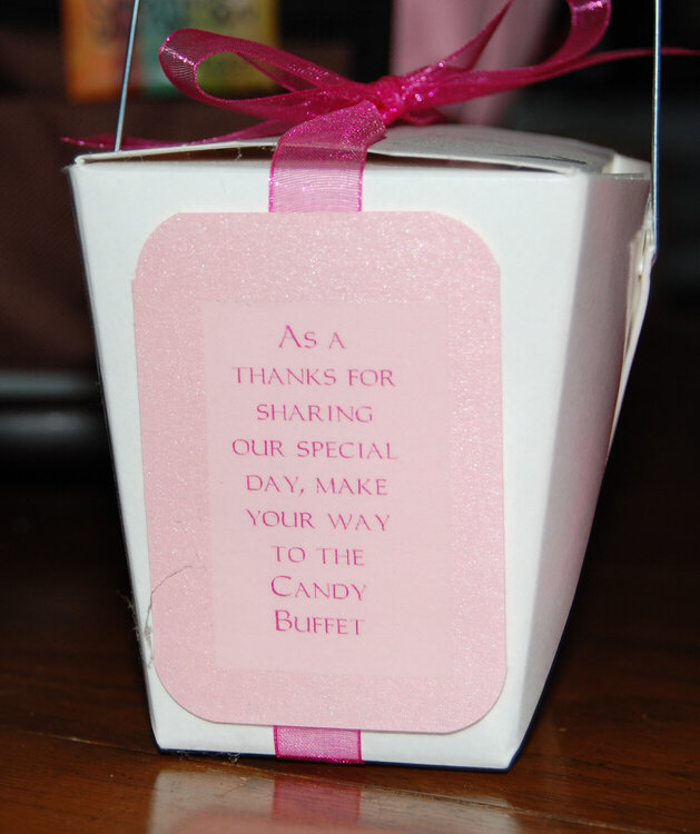 Wedding candy box saying