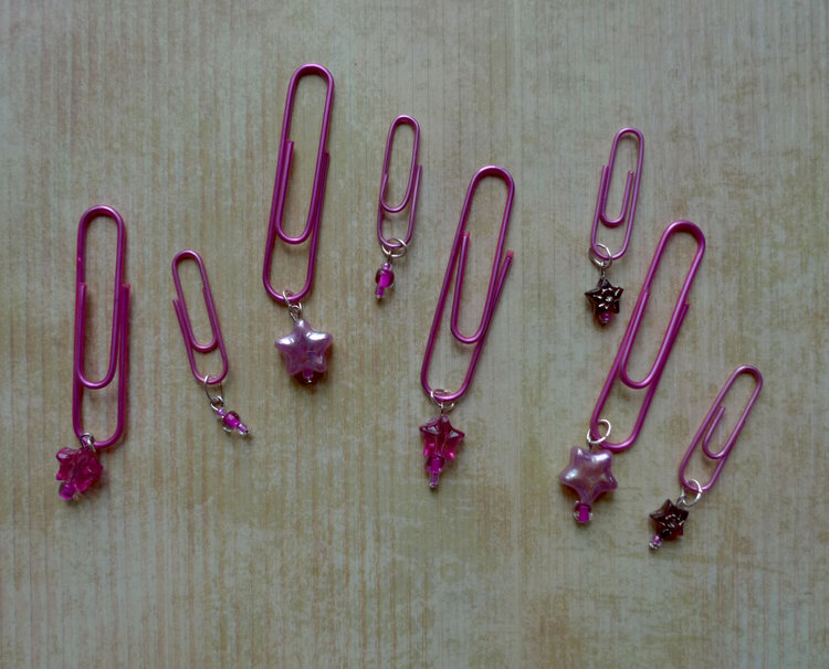 Pink Paper Clip Embellishments