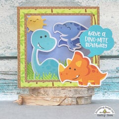 Doodlebug Design So Much Pun Dino-mite Shadowbox Card