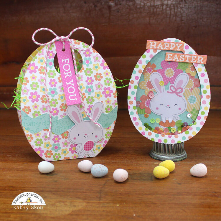 *** Doodlebug Design *** Easter Express Shaker Card and Egg Box