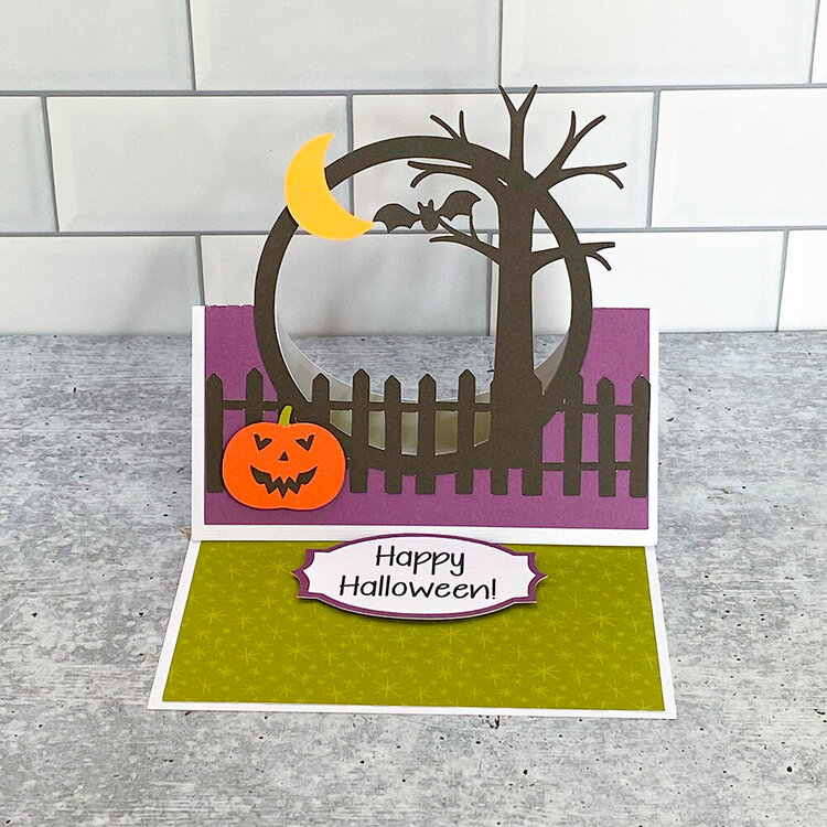 Lori Whitlock | Floating Easel Card Halloween Scene