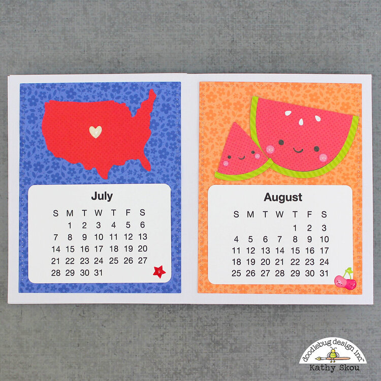 Doodlebug Design:  Petite Prints Desk Calendar 2019