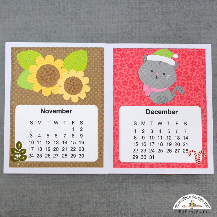 Doodlebug Design:  Petite Prints Desk Calendar 2019