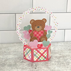 Lori Whitlock | Valentine Bear Hexagon Pop Up Card